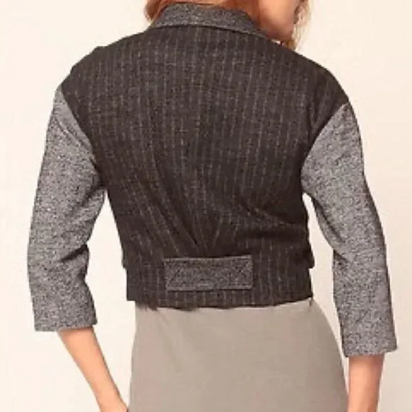 Diane von Furstenberg Keys Drape Wool Blend Blazer Jacket Sz 8 US - Picture 2 of 7